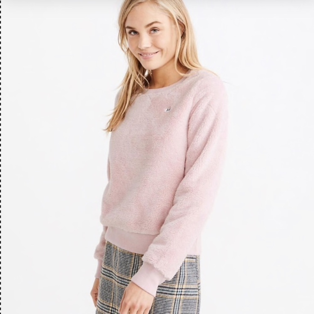 Abercrombie & Fitch Cozy Crew Neck Pullover Sweater - Pink Size S - Picture 1 of 13